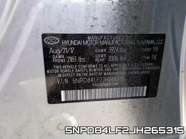 5NPD84LF2JH265315 фото 2