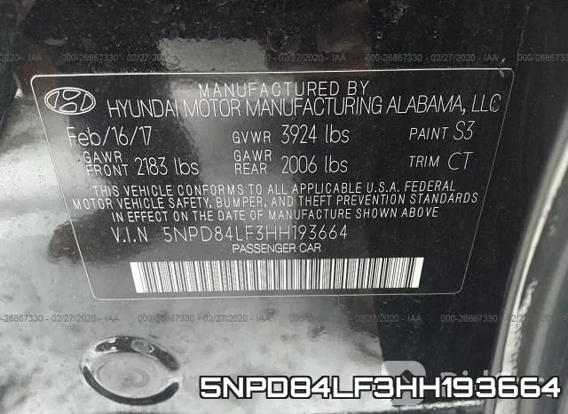 5NPD84LF3HH193664 фото 6