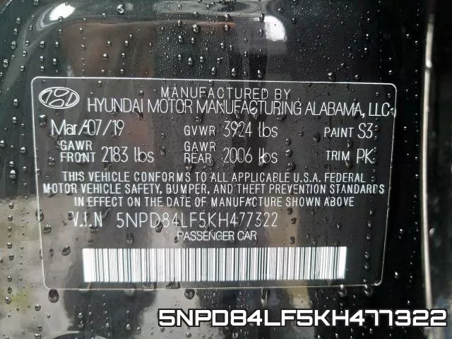 5NPD84LF5KH477322 фото 2