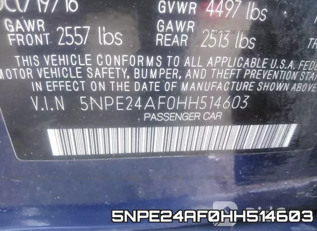 5NPE24AF0HH514603 фото 4