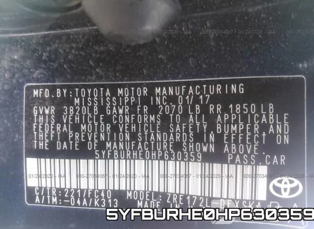 5YFBURHE0HP630359 фото 7