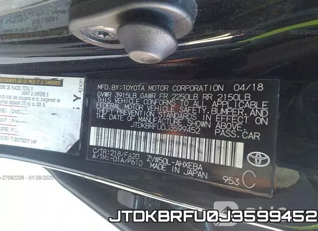 JTDKBRFU0J3599452 фото 6