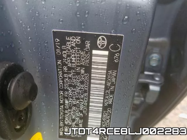 JTDT4RCE8LJ002283 фото 2