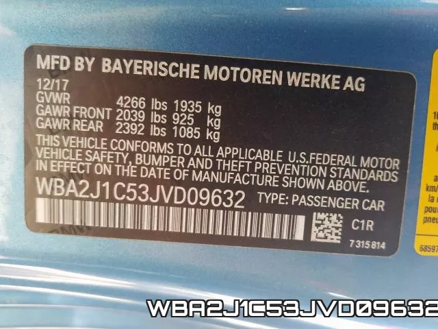 WBA2J1C53JVD09632 фото 2