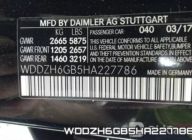 WDDZH6GB5HA227786 фото 5