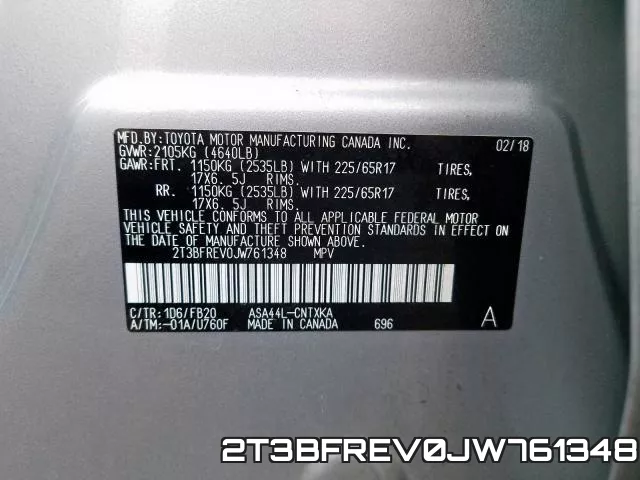 2T3BFREV0JW761348 фото 2