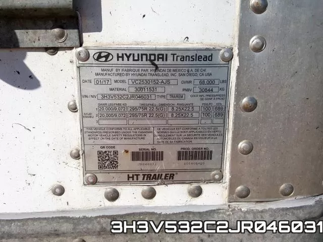 3H3V532C2JR046031 фото 2