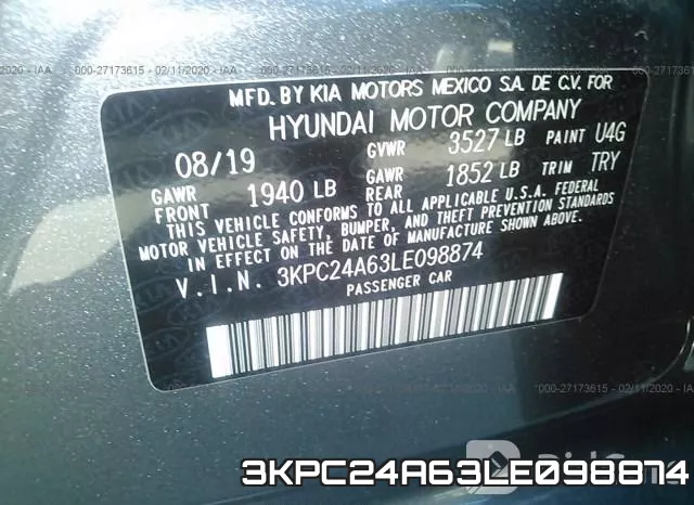 3KPC24A63LE098874 фото 5