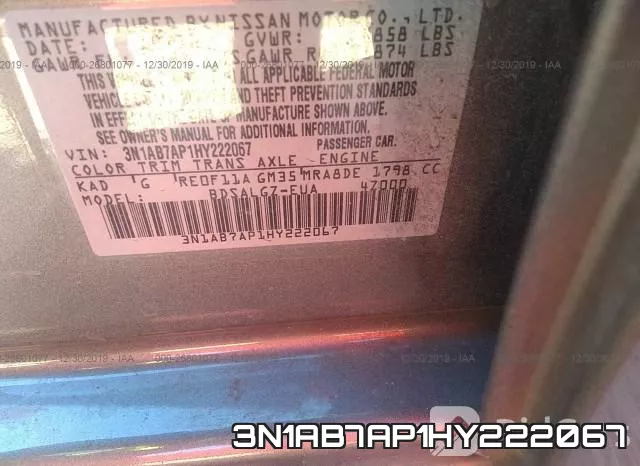 3N1AB7AP1HY222067 фото 9