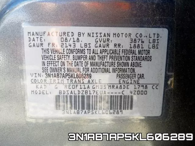 3N1AB7AP5KL606289 фото 2