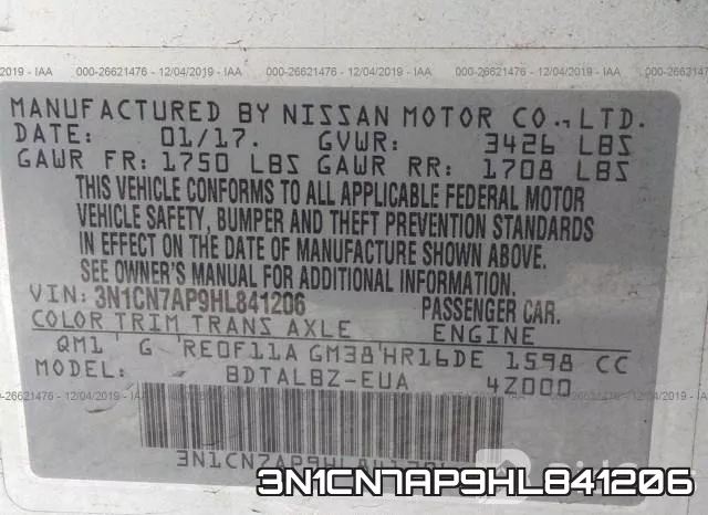 3N1CN7AP9HL841206 фото 9