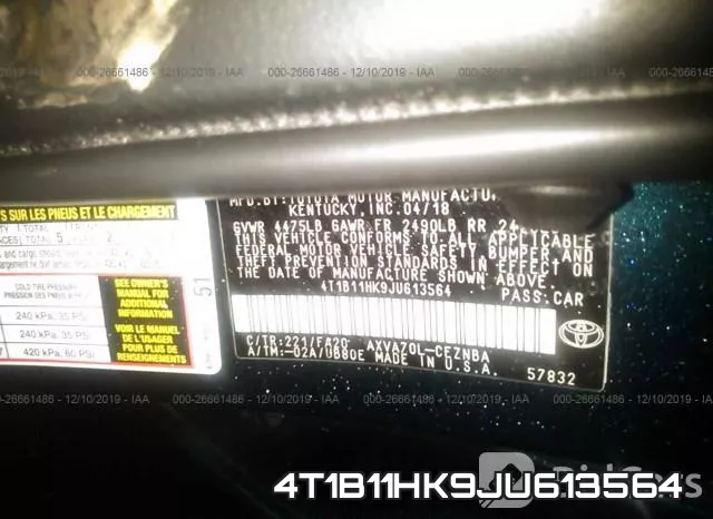 4T1B11HK9JU613564 фото 8