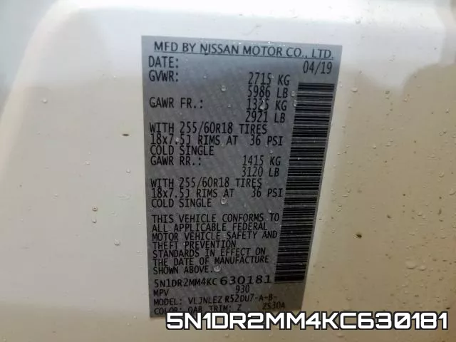 5N1DR2MM4KC630181 фото 2