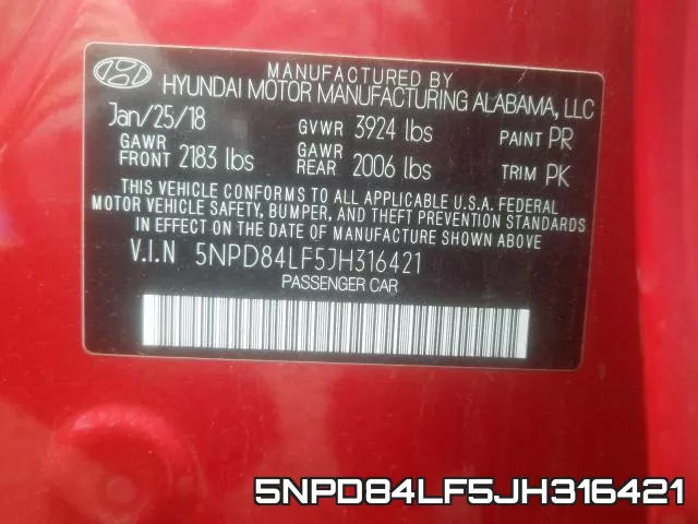 5NPD84LF5JH316421 фото 2