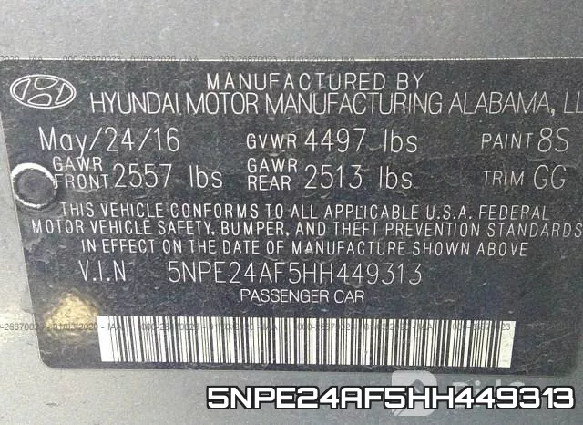 5NPE24AF5HH449313 фото 8
