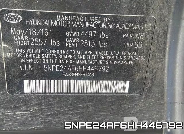 5NPE24AF6HH446792 фото 8