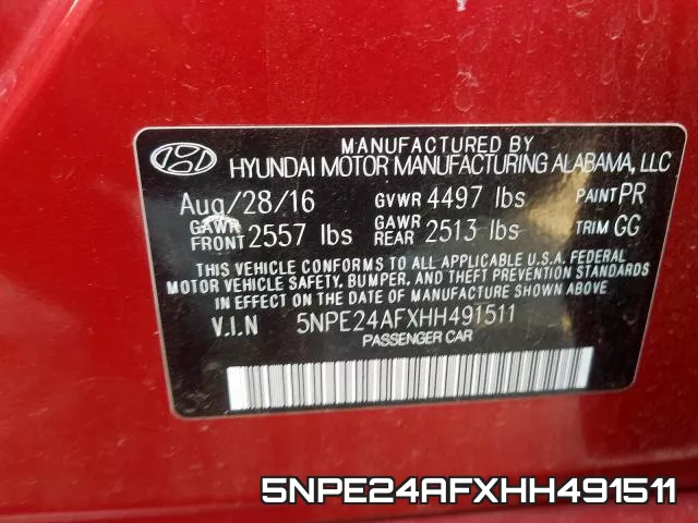 5NPE24AFXHH491511 фото 2