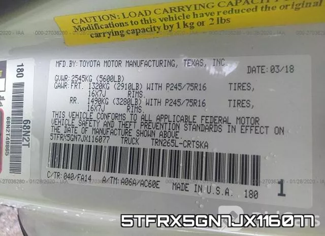5TFRX5GN7JX116077 фото 6