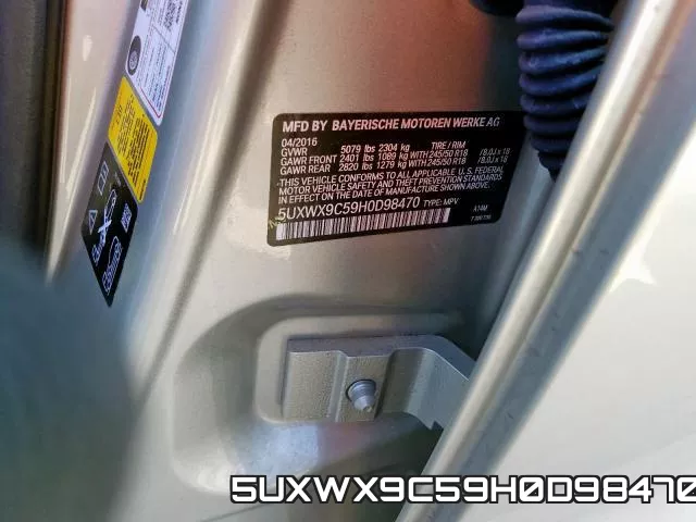 5UXWX9C59H0D98470 фото 2