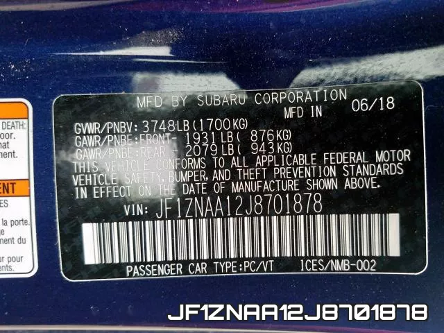 JF1ZNAA12J8701878 фото 2