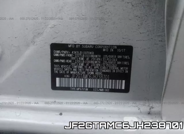 JF2GTAMC6JH238701 фото 7