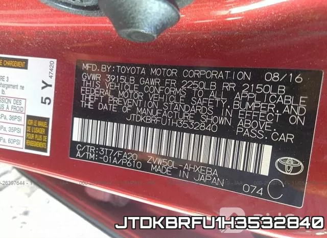 JTDKBRFU1H3532840 фото 6