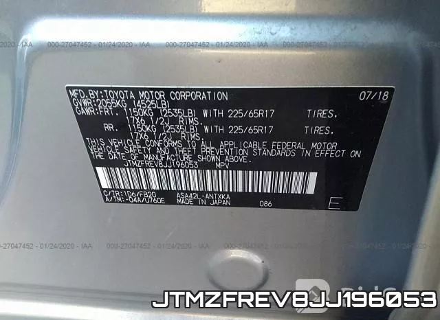 JTMZFREV8JJ196053 фото 10