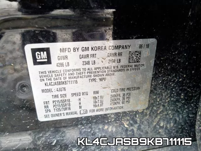 KL4CJASB9KB711115 фото 2