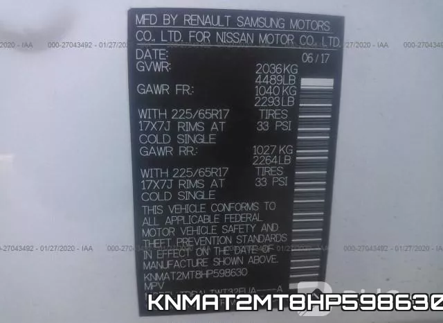 KNMAT2MT8HP598630 фото 6