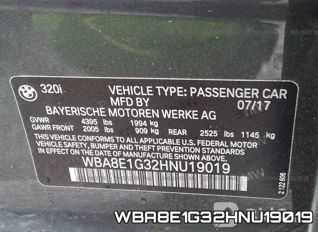 WBA8E1G32HNU19019 фото 9