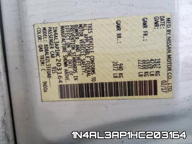 1N4AL3AP1HC203164 фото 2