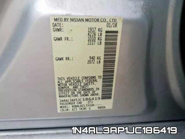1N4AL3AP1JC186419 фото 2