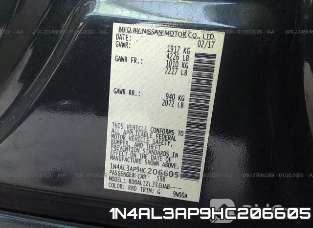1N4AL3AP9HC206605 фото 5