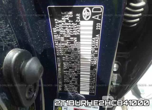 2T1BURHE2HC841000 фото 9