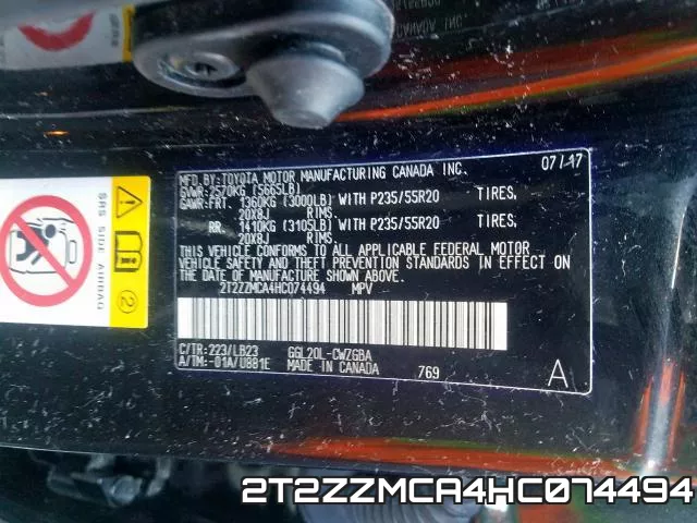2T2ZZMCA4HC074494 фото 2
