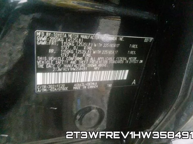 2T3WFREV1HW358491 фото 2