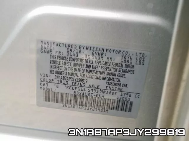 3N1AB7AP3JY299819 фото 2