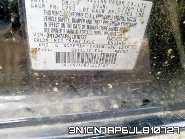 3N1CN7AP6JL810727 фото 2