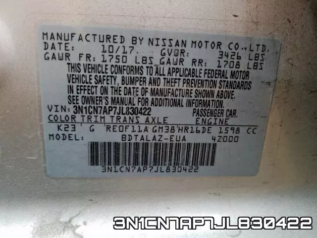 3N1CN7AP7JL830422 фото 2