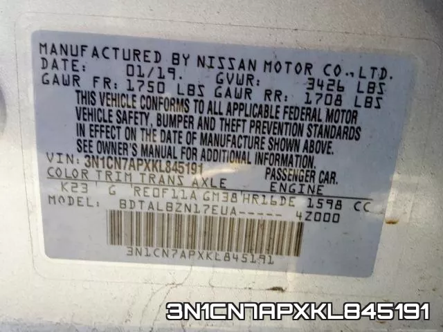 3N1CN7APXKL845191 фото 2
