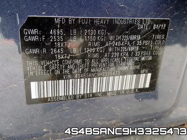 4S4BSANC9H3325473 фото 2