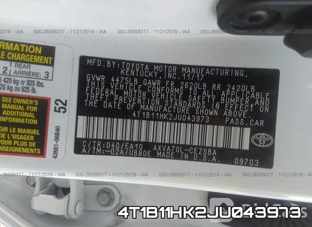 4T1B11HK2JU043973 фото 7