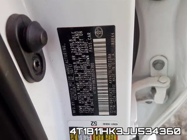4T1B11HK3JU534360 фото 2