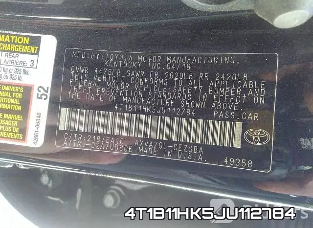 4T1B11HK5JU112784 фото 6