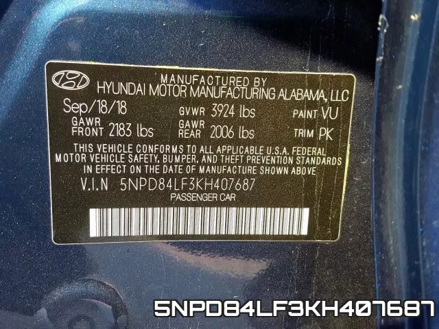 5NPD84LF3KH407687 фото 2