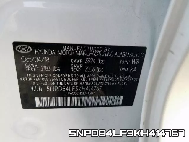 5NPD84LF3KH414767 фото 2