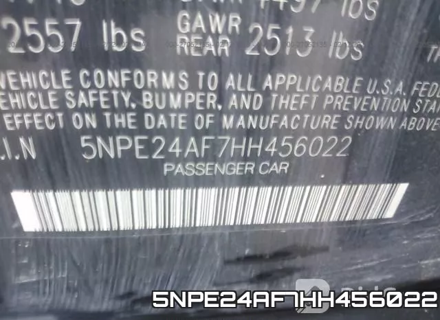 5NPE24AF7HH456022 фото 7