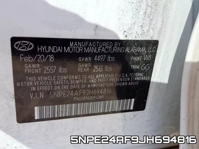 5NPE24AF9JH694816 фото 2