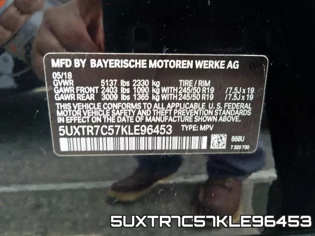 5UXTR7C57KLE96453 фото 2