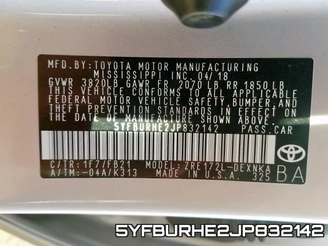 5YFBURHE2JP832142 фото 2